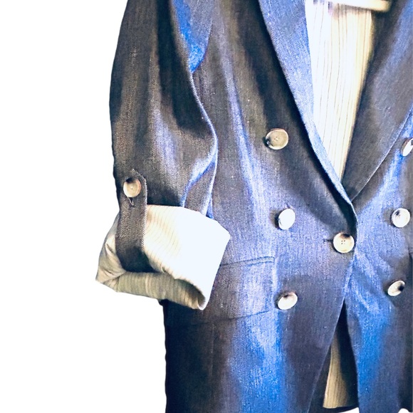 Veronica Beard Miller Linen Dickey Jacket – Blue Mélange – Size 4 NWOT - Picture 5 of 8